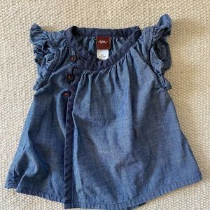 Tea Collection denim wrap shirt 6-12months